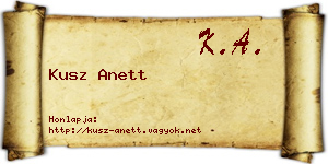 Kusz Anett névjegykártya