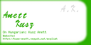 anett kusz business card